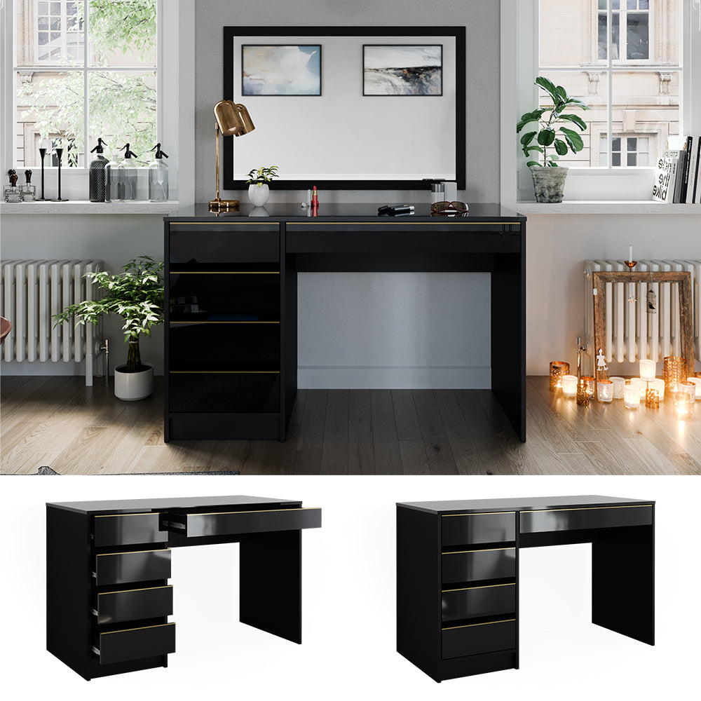 Vicco Tavolo da toilette Nero/oro 55 cm Senza specchio