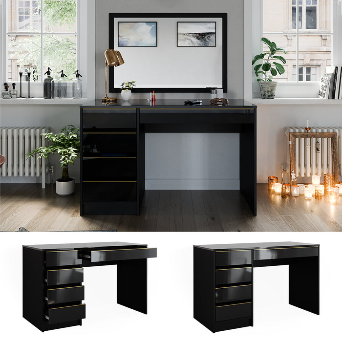 Vicco Tavolo da toilette Nero/oro 55 cm Senza specchio