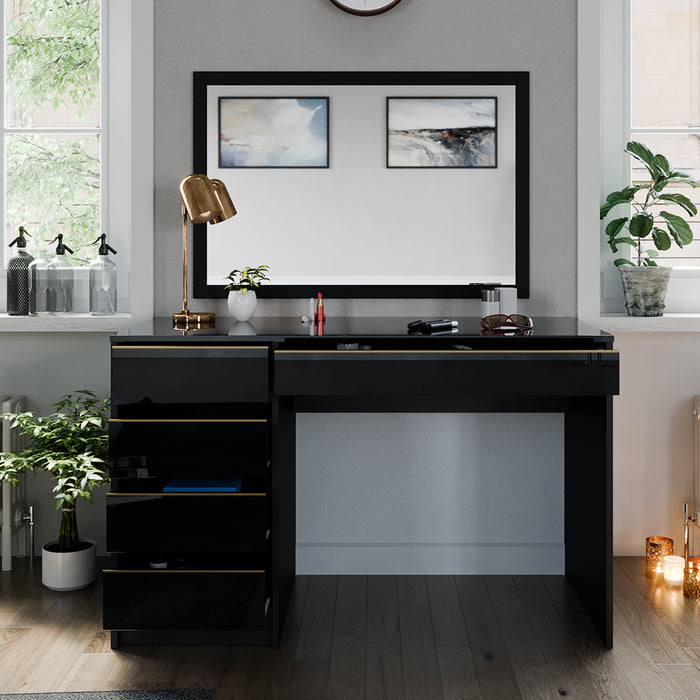 Vicco Tavolo da toilette Nero/oro 55 cm Senza specchio