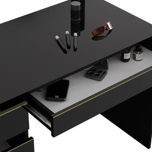 Vicco Tavolo da toilette Nero/oro 55 cm Senza specchio