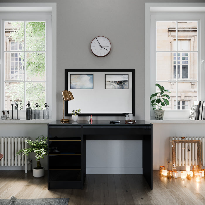 Vicco Tavolo da toilette Nero/oro 55 cm Senza specchio