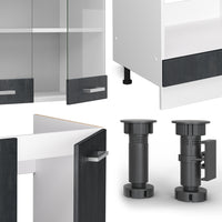 Vicco Cucina angolare completa Nero cemento/bianco 227 x 287 cm PL Rovere