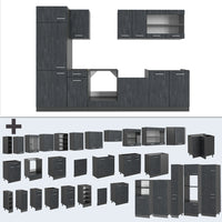 Vicco Cucina componibile Calcestruzzo nero/antracite 300 cm PL Antracite