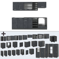 Vicco Cucina componibile Calcestruzzo nero/antracite 240 cm PL Marmo