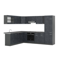 Vicco Cucina angolare completa Calcestruzzo nero/antracite 227 x 287 cm PL Antracite