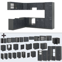 Vicco Cucina angolare completa Calcestruzzo nero/antracite 227 x 287 cm PL Marmo