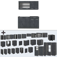 Vicco Cucina monoblocco Calcestruzzo nero/antracite 140 cm PL Antracite