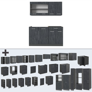 Vicco Cucina monoblocco Calcestruzzo nero/antracite 140 cm PL Antracite