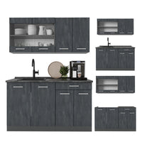 Vicco Cucina monoblocco Calcestruzzo nero/antracite 140 cm PL Antracite