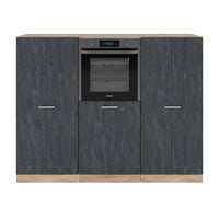 Vicco Cucine componibili piccole Calcestruzzo nero/quercia dorata 180 cm Senza piano di lavoro