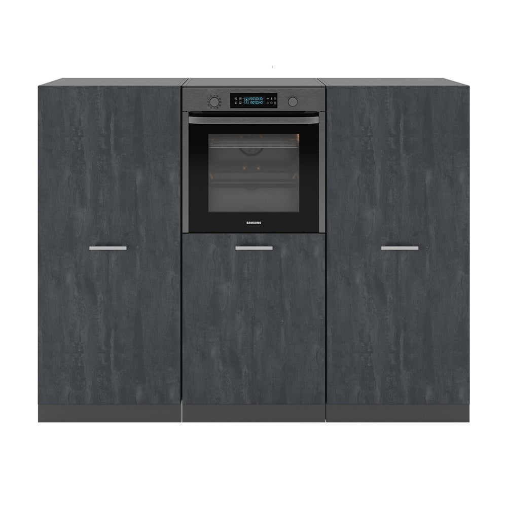 Vicco Cucine componibili piccole Calcestruzzo nero/antracite 180 cm Senza piano di lavoro