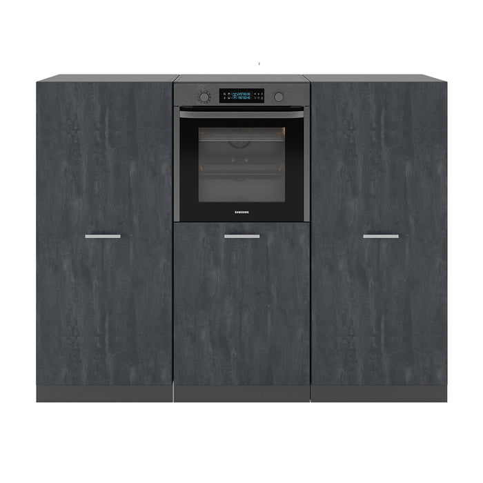 Vicco Cucine componibili piccole Calcestruzzo nero/antracite 180 cm Senza piano di lavoro