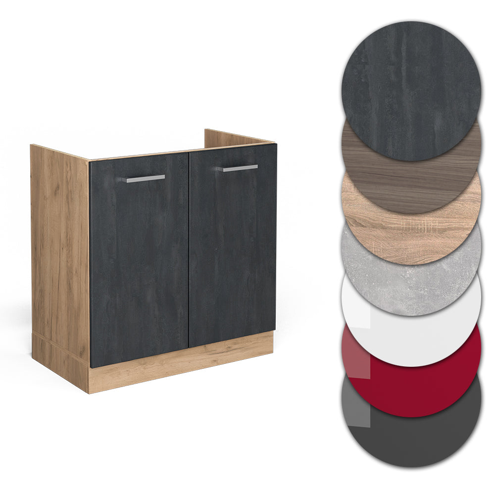 Vicco Mobile lavello cucina Calcestruzzo nero 80 cm PL Antracite