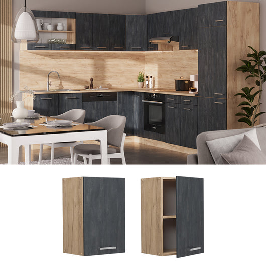 Vicco Pensile da cucina Calcestruzzo nero 40 cm