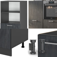 Vicco Cucine componibili piccole Calcestruzzo nero/antracite 180 cm Senza piano di lavoro
