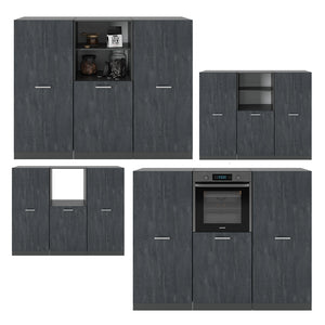 Vicco Cucine componibili piccole Calcestruzzo nero/antracite 180 cm Senza piano di lavoro
