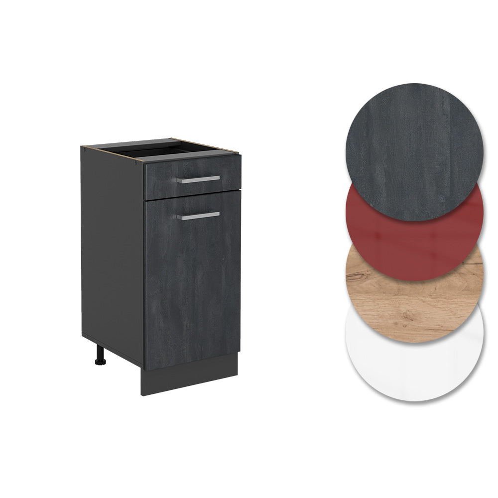 Vicco Mobiletto base per cucina Calcestruzzo nero 40 cm senza piano di lavoro