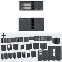 Vicco Cucina completa Calcestruzzo nero/antracite 160 cm senza piano di lavoro