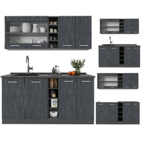 Vicco Cucina completa Calcestruzzo nero/antracite 160 cm PL Marmo