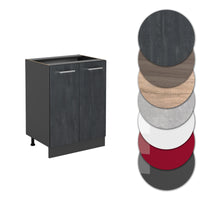 Vicco Mobiletto base cucina Calcestruzzo nero 60 cm senza piano di lavoro