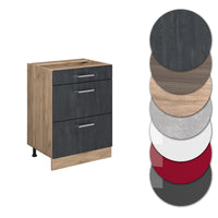 Vicco Mobiletto base per cucina Calcestruzzo nero 60 cm senza piano di lavoro