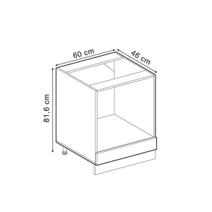 Vicco Mobile per forno da incasso Calcestruzzo nero 60 cm PL Rovere