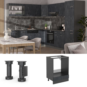 Vicco Mobile per forno da incasso Calcestruzzo nero 60 cm PL Marmo