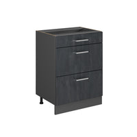 Vicco Mobiletto base per cucina Calcestruzzo nero 60 cm senza piano di lavoro