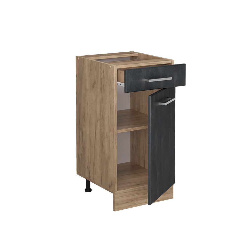 Vicco Mobiletto base per cucina Calcestruzzo nero 40 cm PL Rovere