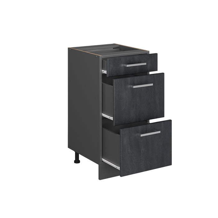 Vicco Mobiletto base per cucina Calcestruzzo nero 40 cm PL Marmo