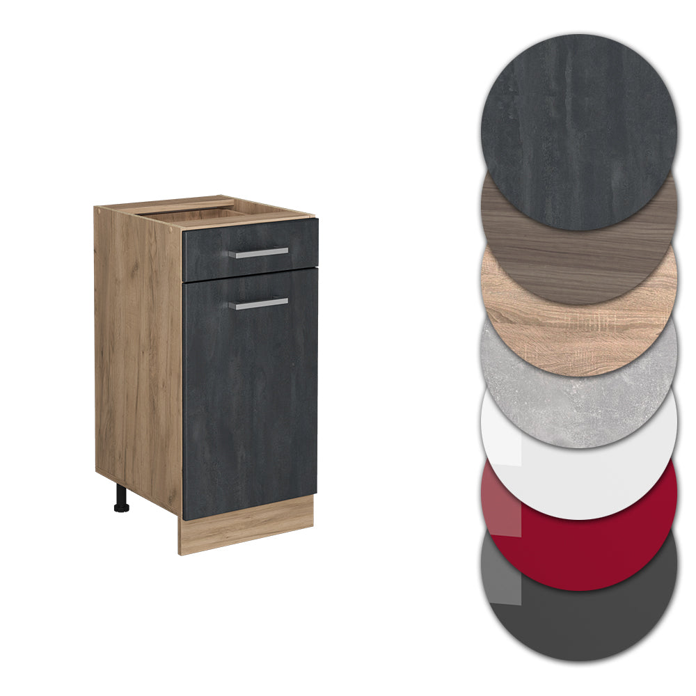 Vicco Mobiletto base per cucina Calcestruzzo nero 40 cm PL Marmo