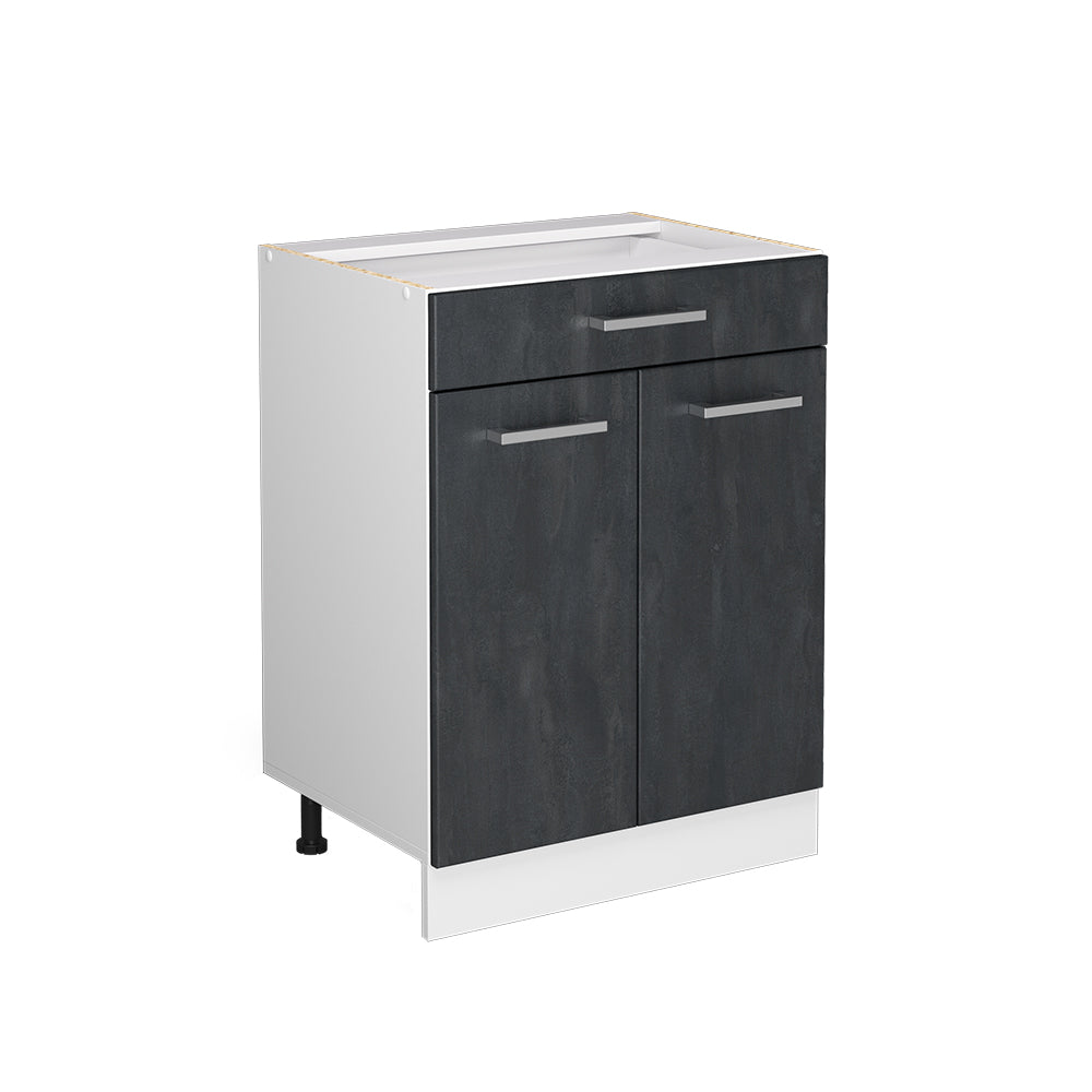 Vicco Mobiletto base per cucina Calcestruzzo nero 60 cm senza piano di lavoro