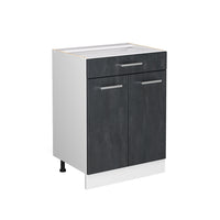 Vicco Mobiletto base per cucina Calcestruzzo nero 60 cm senza piano di lavoro