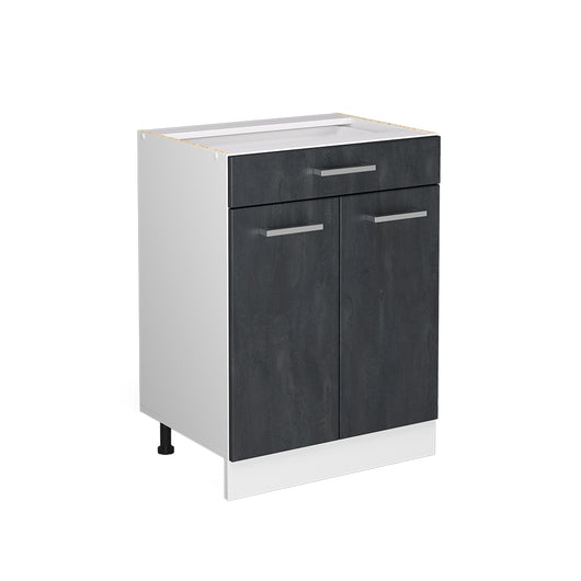 Vicco Mobiletto base per cucina Calcestruzzo nero 60 cm senza piano di lavoro