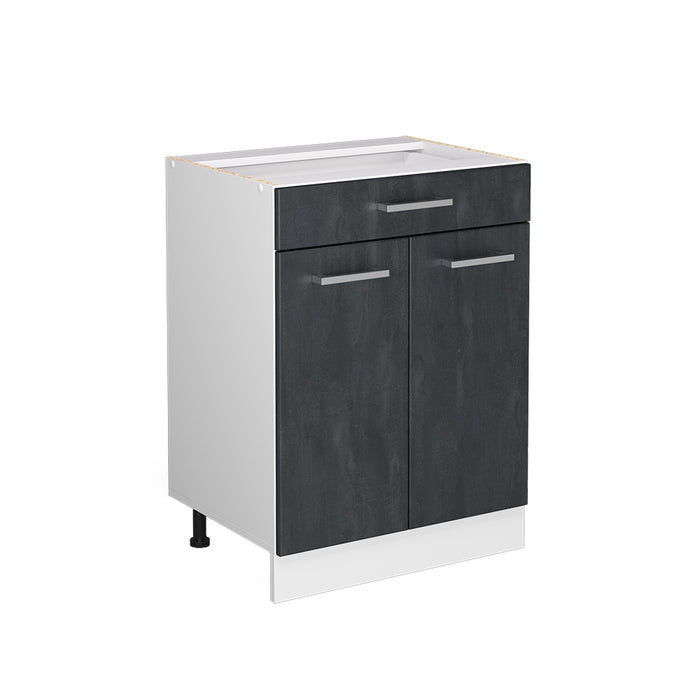 Vicco Mobiletto base per cucina Calcestruzzo nero 60 cm senza piano di lavoro