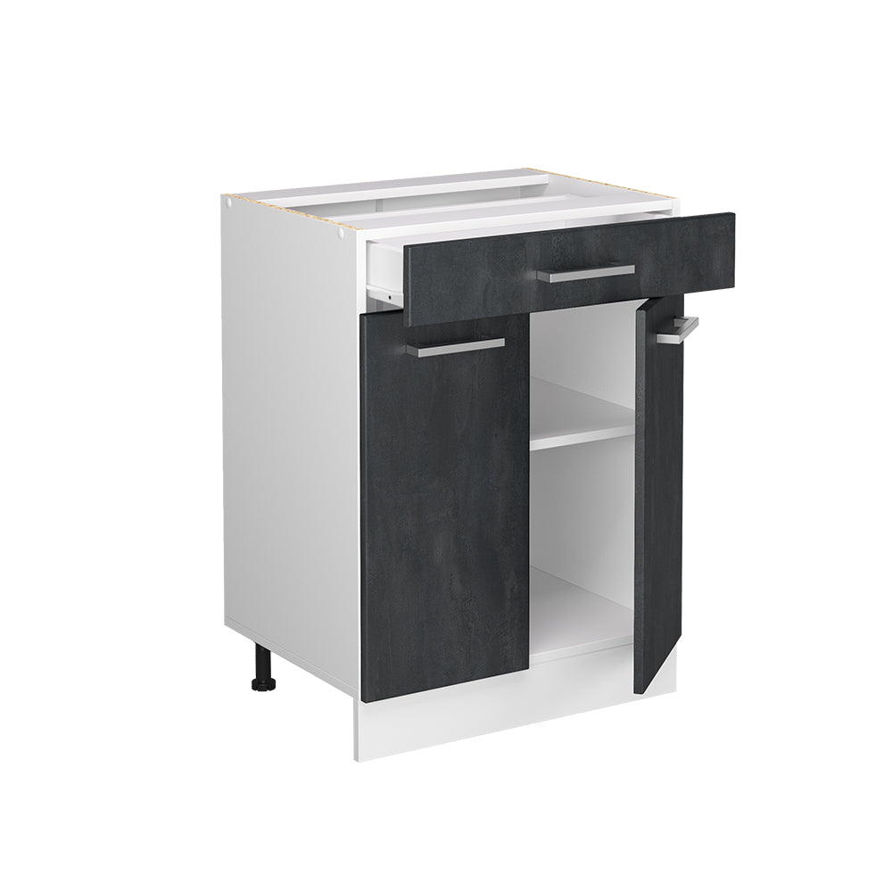 Vicco Mobiletto base per cucina Calcestruzzo nero 60 cm PL Marmo