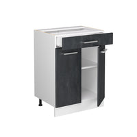 Vicco Mobiletto base per cucina Calcestruzzo nero 60 cm senza piano di lavoro