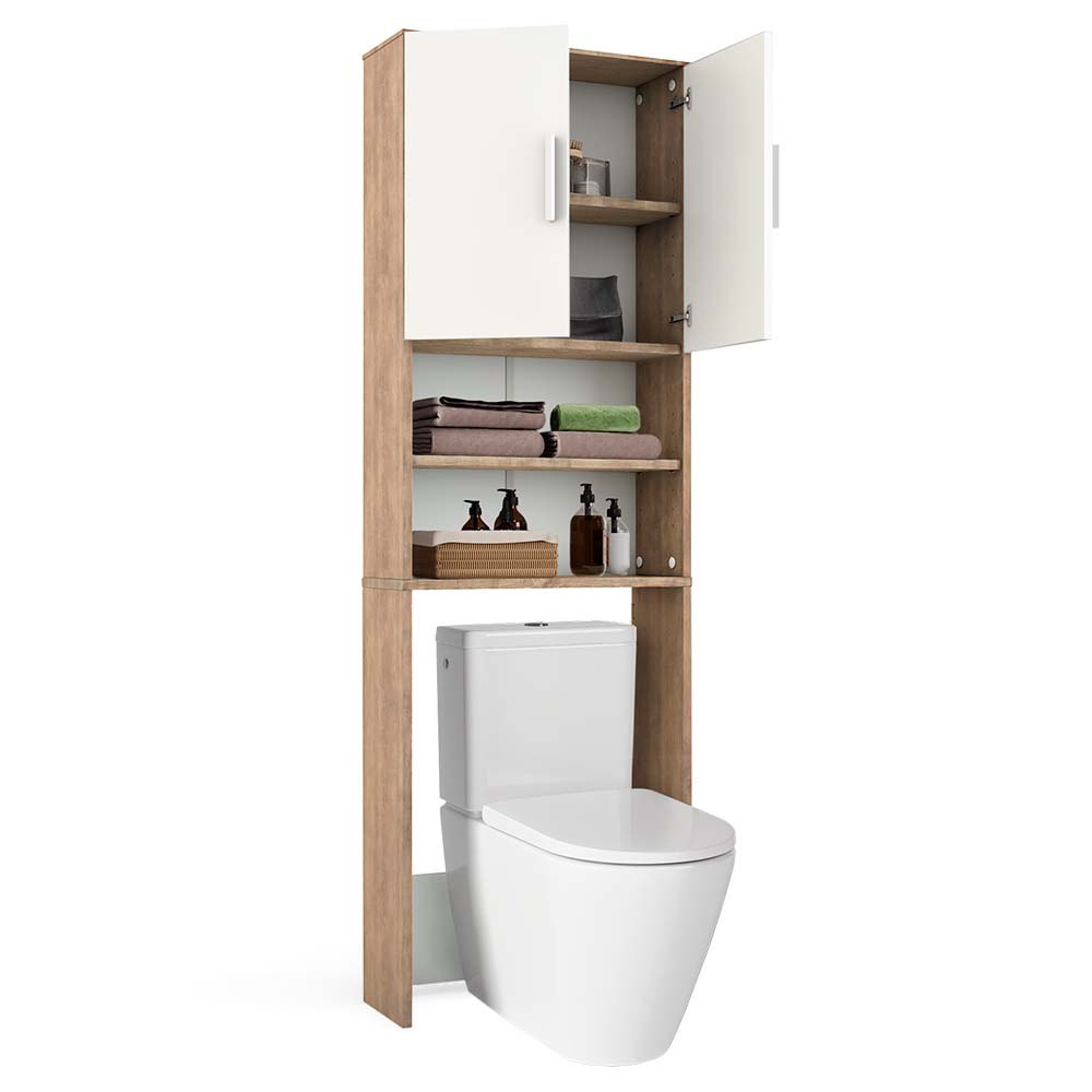 Vicco Armadietto per toilette Sonoma/Bianco 64 x 190 cm con 2 porte