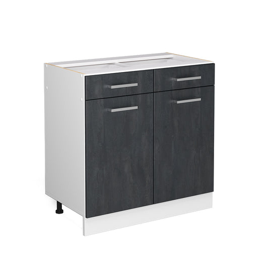 Vicco Mobiletto base per cucina Calcestruzzo nero 80 cm senza piano di lavoro