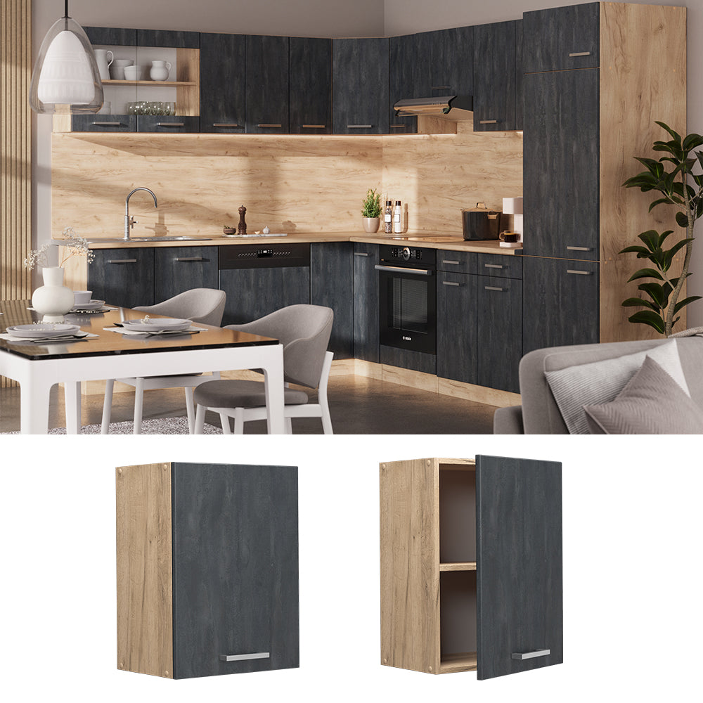 Vicco Pensile da cucina Calcestruzzo nero 45 cm