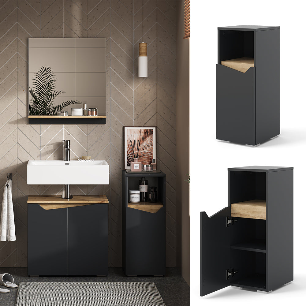 Vicco Mobiletto midi Antracite 30 x 74.5 cm con porta e vano aperto