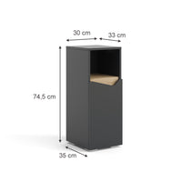 Vicco Mobiletto midi Antracite 30 x 74.5 cm con porta e vano aperto