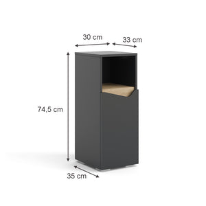 Vicco Mobiletto midi Antracite 30 x 74.5 cm con porta e vano aperto