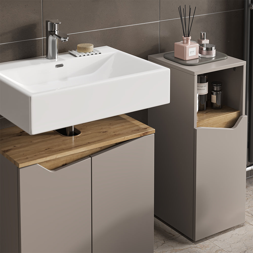 Vicco Combinazione di mobili da bagno Grigio 5 parti