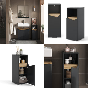 Vicco Mobiletto midi Antracite 30 x 74.5 cm con porta e vano aperto