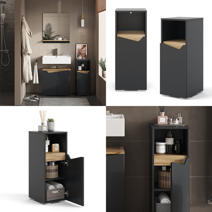 Vicco Mobiletto midi Antracite 30 x 74.5 cm con porta e vano aperto