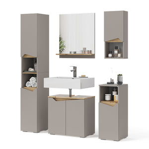 Vicco Combinazione di mobili da bagno Grigio 5 parti