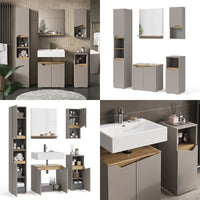 Vicco Combinazione di mobili da bagno Grigio 5 parti