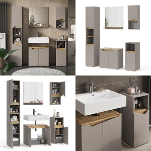 Vicco Combinazione di mobili da bagno Grigio 5 parti