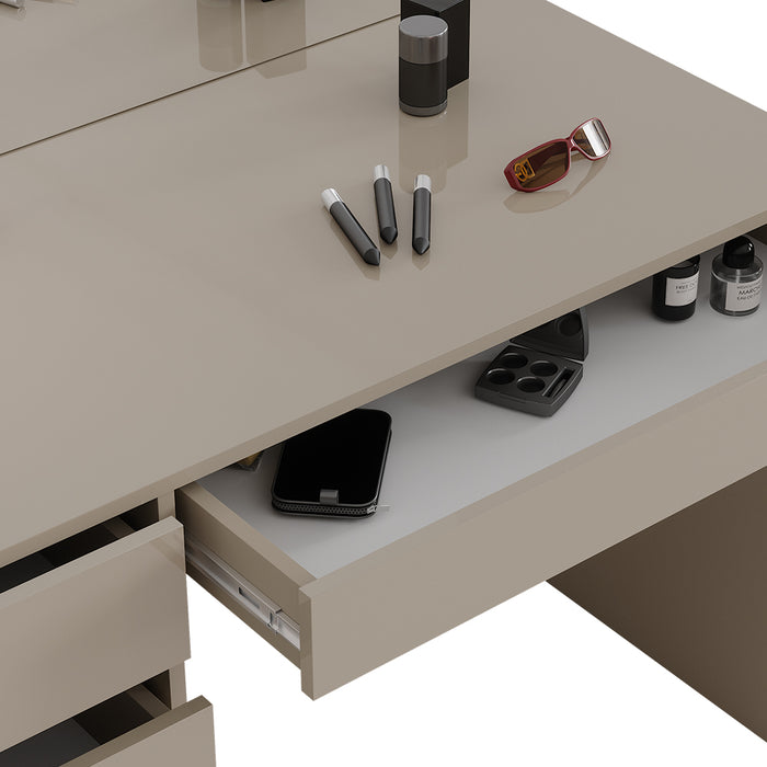 Vicco Tavolino da toilette Grigio 120 cm con sgabello